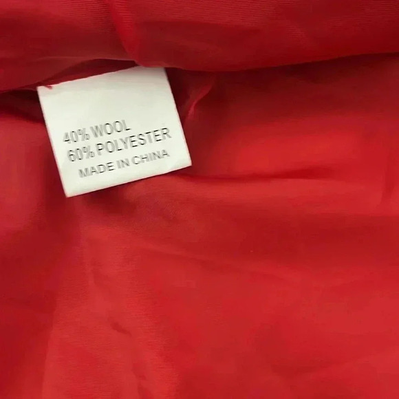 [12] Wool Blend Red Loose Batwing Sleeves  Poncho Hooded Coat Bow Cape Jacket - Picture 9 of 11